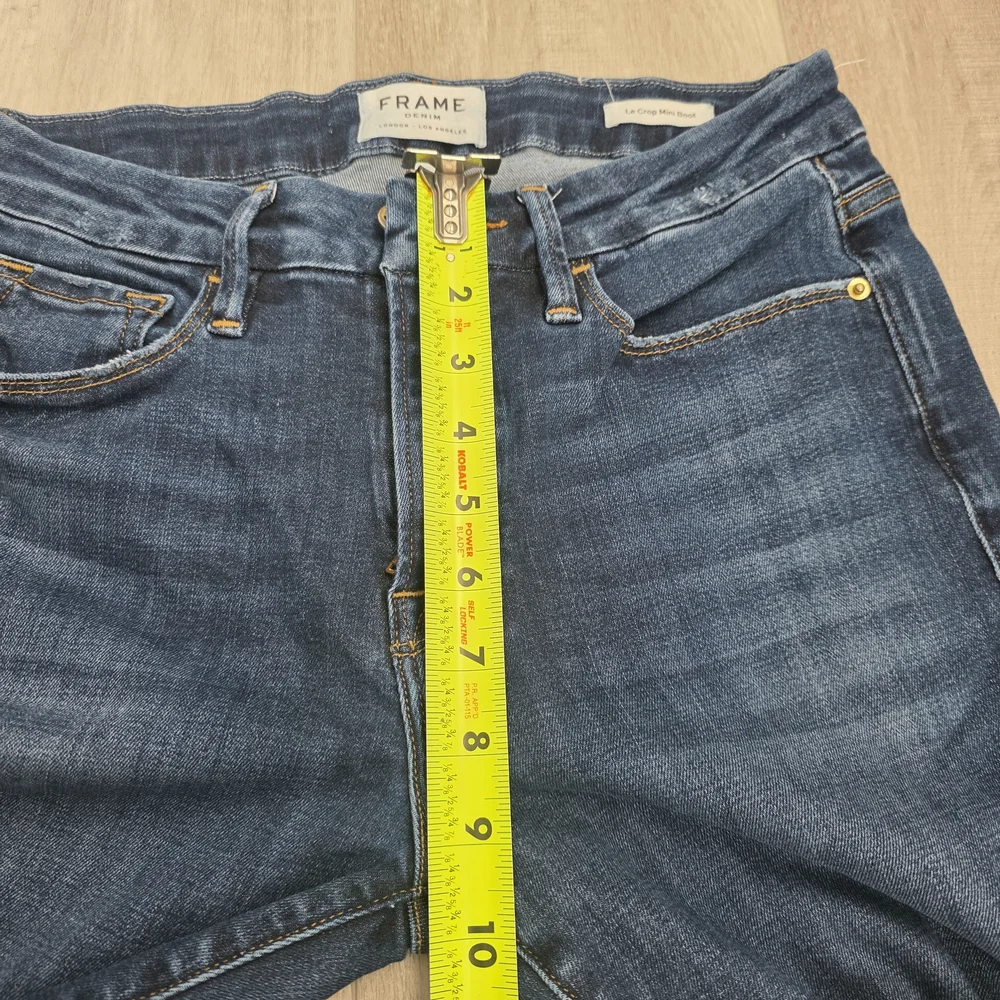 FRAME Le Crop Mini Boot Jeans Size 27 Dark Wash High Rise Flare Denim - Picture 5 of 16